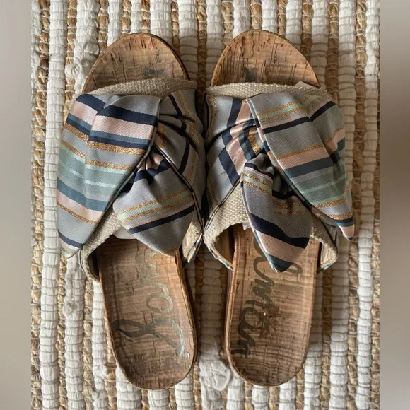 Sam Edelman Multicolor Striped Sandal Slides - Picture 1 of 7